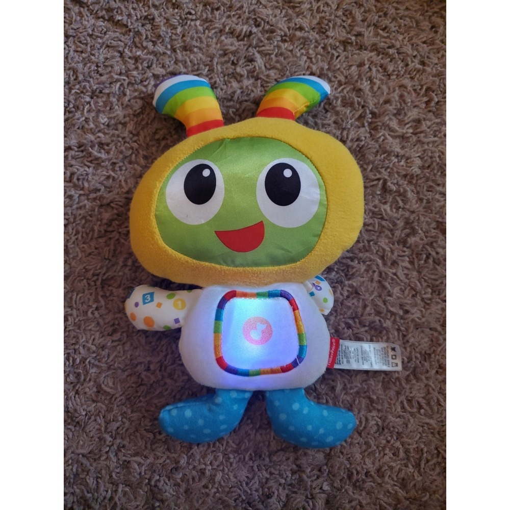 Fisher Price Groove Glow Bright Beats BeatBo Plush Stuffed Toy Robot Bot Works!